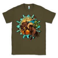 Army Green gemstone cowboy Classic Tee - OliviaCreatesArt