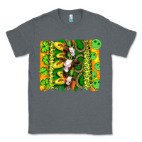 Charcoal Heather st patricks cow and coin wıth clovers and leopard brushstrokes Classic Tee - Artiststas