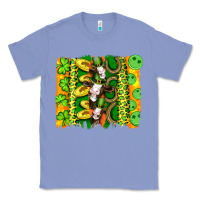Colony Blue st patricks cow and coin wıth clovers and leopard brushstrokes Classic Tee - Artiststas