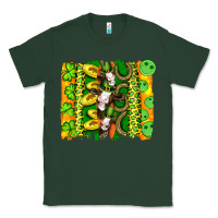 Sports Green st patricks cow and coin wıth clovers and leopard brushstrokes Classic Tee - Artiststas