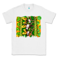 White st patricks cow and coin wıth clovers and leopard brushstrokes Classic Tee - Artiststas