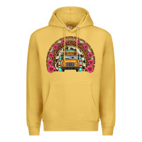 Antique Gold school bus leopard cowhide rainbow Premium Hoodie - Artiststas