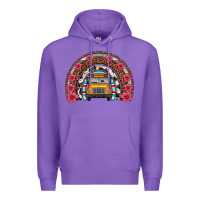 Purple school bus leopard cowhide rainbow Premium Hoodie - Artiststas