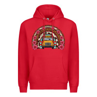 Red school bus leopard cowhide rainbow Premium Hoodie - Artiststas