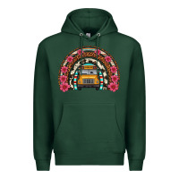 Sports Green school bus leopard cowhide rainbow Premium Hoodie - Artiststas