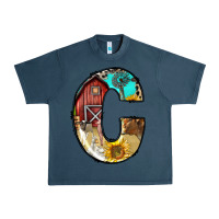Midnight Navy farm life alphabet lowercase letters c Urban Heavy Tee - BundleAndBundleShop