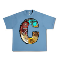 Pebble Blue farm life alphabet lowercase letters c Urban Heavy Tee - BundleAndBundleShop