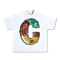 White farm life alphabet lowercase letters c Urban Heavy Tee - BundleAndBundleShop