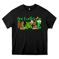 Black St. Patrick's One lucky Nurse Heavy Core Tee - OliviaCreatesArt