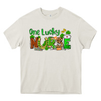 Cream St. Patrick's One lucky Nurse Heavy Core Tee - OliviaCreatesArt