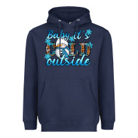 Navy Baby it's cold outside Heavyweight Hoodie - RanaPortraitStore
