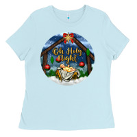 Baby Blue oh holy night Ladies Tee - BundleAndBundleShop