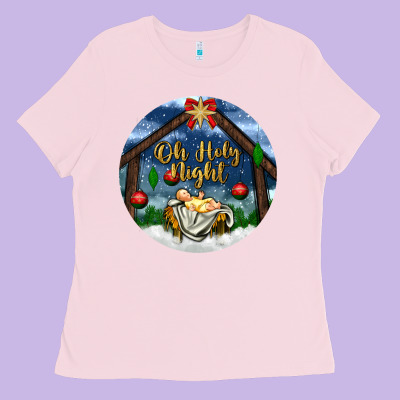 Oh Holy Night Ladies Tee Designed By Bundleandbundleshop