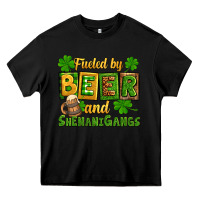 Black St. Patrick's Fueled by beer and shenanigangs Heavy Core Tee - OliviaCreatesArt
