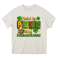 Cream St. Patrick's Fueled by beer and shenanigangs Heavy Core Tee - OliviaCreatesArt
