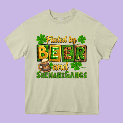 St. Patrick's Fueled By Beer And Shenanigangs Heavy Core Tee Designed By Oliviacreatesart