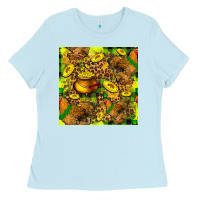 Baby Blue St. Patrick's Chicken With Pot Of Gold Ladies Tee - FaDigitalArtStudio