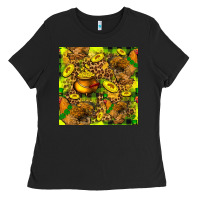 Black St. Patrick's Chicken With Pot Of Gold Ladies Tee - FaDigitalArtStudio