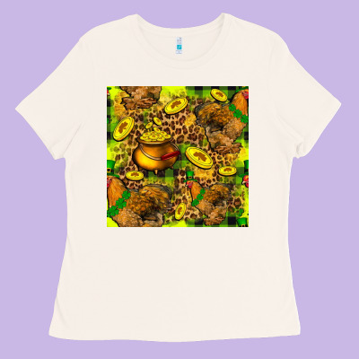 St. Patrick's Chicken With Pot Of Gold Ladies Tee Designed By Fadigitalartstudio