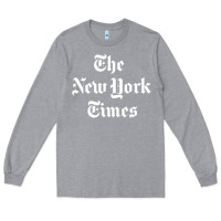 Heather Grey new york times Long Sleeve Tee - DesigneFamous