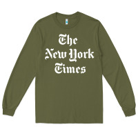Army Green new york times Long Sleeve Tee - DesigneFamous