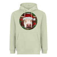 Matcha Hereford Cow Christmas Heavyweight Hoodie - RanaPortraitStore