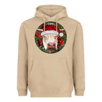 Mushroom Hereford Cow Christmas Heavyweight Hoodie - RanaPortraitStore