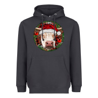 Smoke Hereford Cow Christmas Heavyweight Hoodie - RanaPortraitStore
