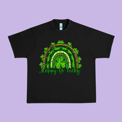 St. Patrick's Day Happy Go Lucky Urban Heavy Tee Designed By Ranaportraitstore