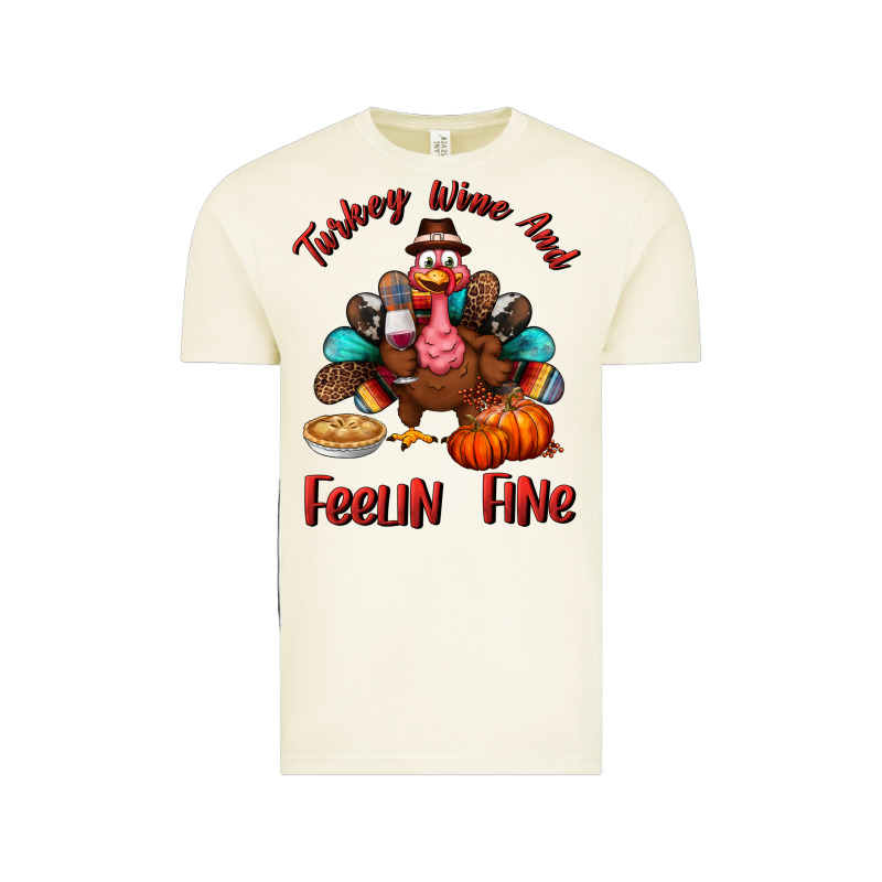 Turkey Wine And Feelin Fine Vintage Tee by BundleAndBundleShop | Teevron