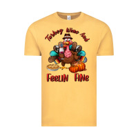 Vintage Mustard turkey wine and feelin fine Vintage Tee - BundleAndBundleShop
