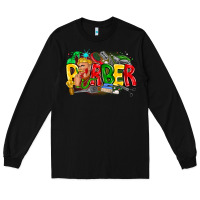 Black barber Long Sleeve Tee - CowhideDigitalArt