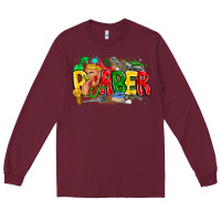 Burgundy barber Long Sleeve Tee - CowhideDigitalArt