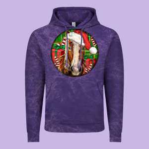 Belgian Horse  Christmas Vintage Hoodie Designed By Lillyallendesigns
