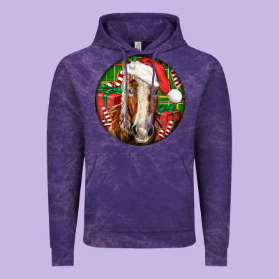 Belgian Horse  Christmas Vintage Hoodie Designed By Lillyallendesigns