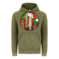 Vintage Olive Belgian Horse  Christmas Vintage Hoodie - LillyAllenDesigns