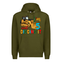 Army Green i'm 5 and digging it Premium Hoodie - Artiststas