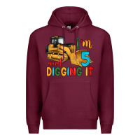 Burgundy i'm 5 and digging it Premium Hoodie - Artiststas