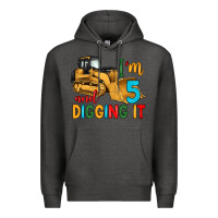 Charcoal Heather i'm 5 and digging it Premium Hoodie - Artiststas