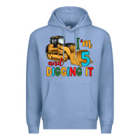 Colony Blue i'm 5 and digging it Premium Hoodie - Artiststas