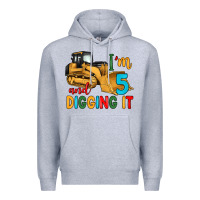 Heather Grey i'm 5 and digging it Premium Hoodie - Artiststas