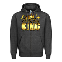 Charcoal Heather birthday king Zipper Hoodie - RanaPortraitStore