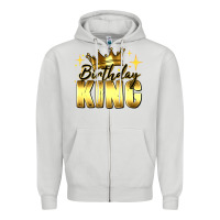 Dove Grey birthday king Zipper Hoodie - RanaPortraitStore