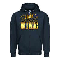 Navy birthday king Zipper Hoodie - RanaPortraitStore