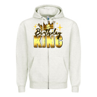 Oatmeal Heather birthday king Zipper Hoodie - RanaPortraitStore