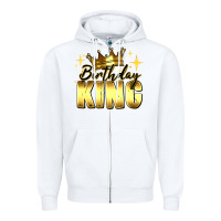 White birthday king Zipper Hoodie - RanaPortraitStore