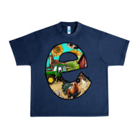 Navy farm life alphabet lowercase letters e Urban Heavy Tee - BundleAndBundleShop