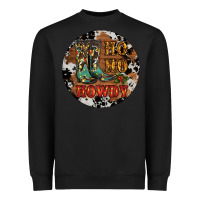 Black Christmas Cowboy Boots Heavyweight Sweatshirt - RanaPortraitStore