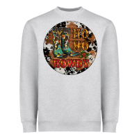 Heather Grey Christmas Cowboy Boots Heavyweight Sweatshirt - RanaPortraitStore