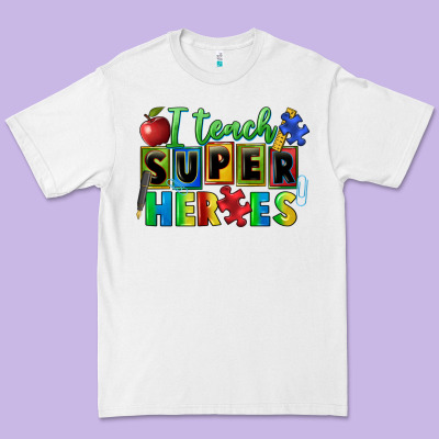 I Teach Super Heroes Premium Tee Designed By Fadigitalartstudio